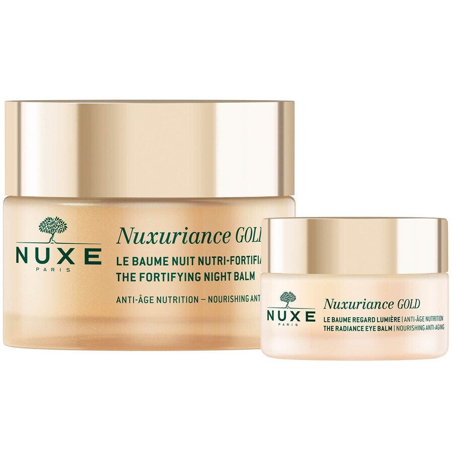 Nuxe Nuxuriance Gold set, lozione notte nutriente e fortificante, 50 ml + lozione occhi illuminante, pelle secca, 15 ml per 1 penny