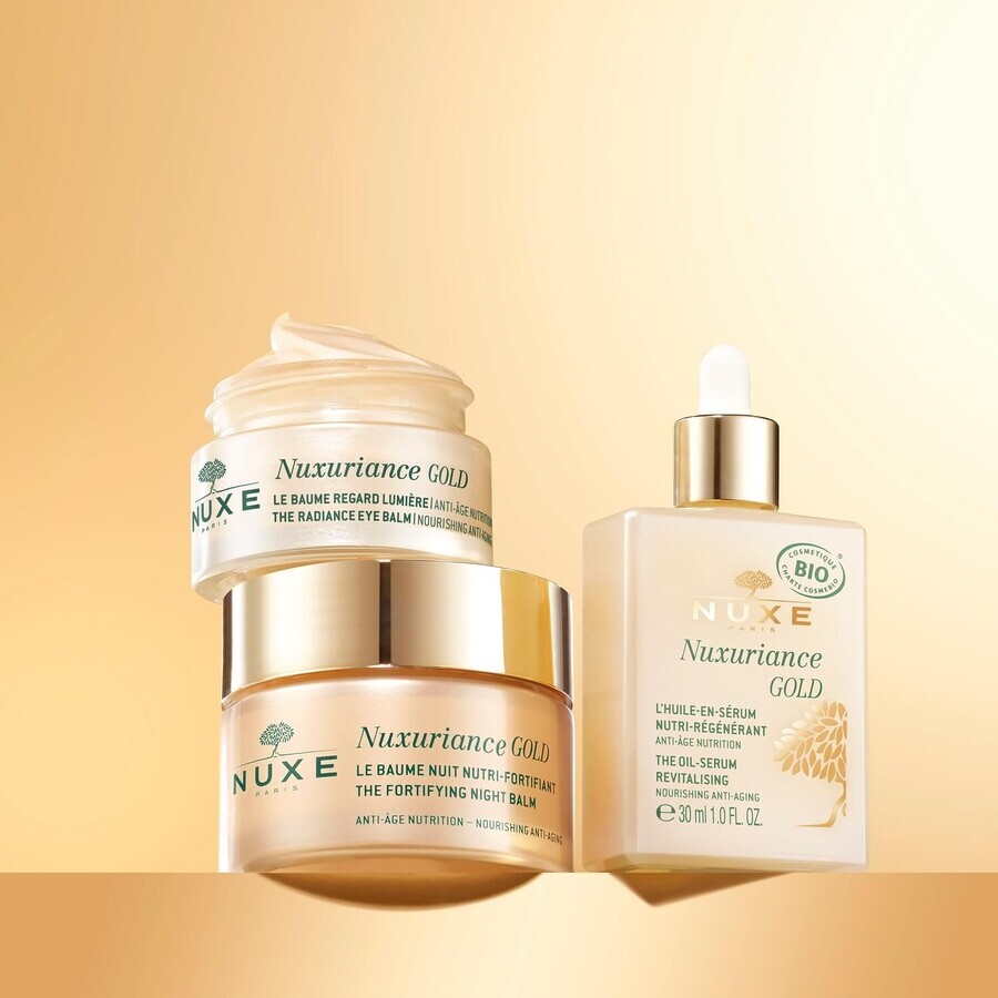 Nuxe Nuxuriance Gold set, lozione notte nutriente e fortificante, 50 ml + lozione occhi illuminante, pelle secca, 15 ml per 1 penny