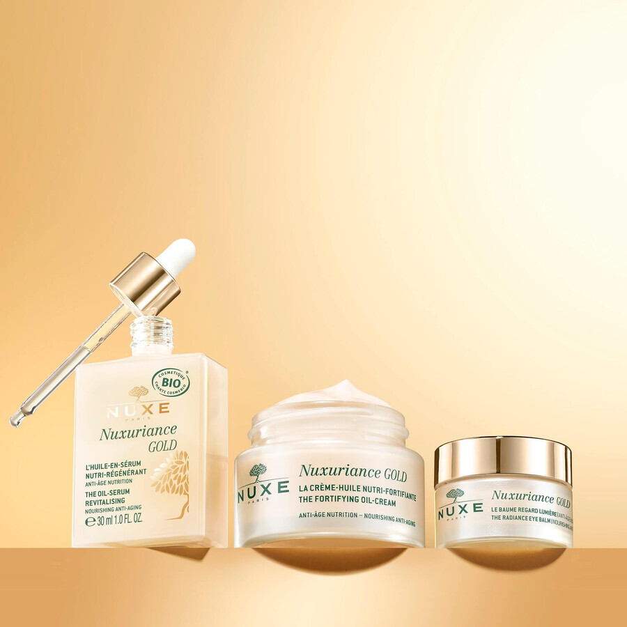 Nuxe Nuxuriance Gold set, lozione notte nutriente e fortificante, 50 ml + lozione occhi illuminante, pelle secca, 15 ml per 1 penny