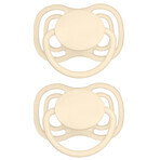 Canpol Babies, chupete de silicona, simétrico, Nude, crema, 23/229, 6-18 meses, 2 piezas Canpol Babies, chupete de silicona, simétrico, Nude, crema, 23/229, 6-18 meses, 2 piezas
