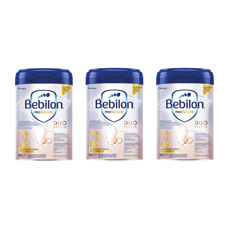 Bebilon Profutura Duo Biotik 2, latte di proseguimento, dopo 6 mesi, 3 x 800 g