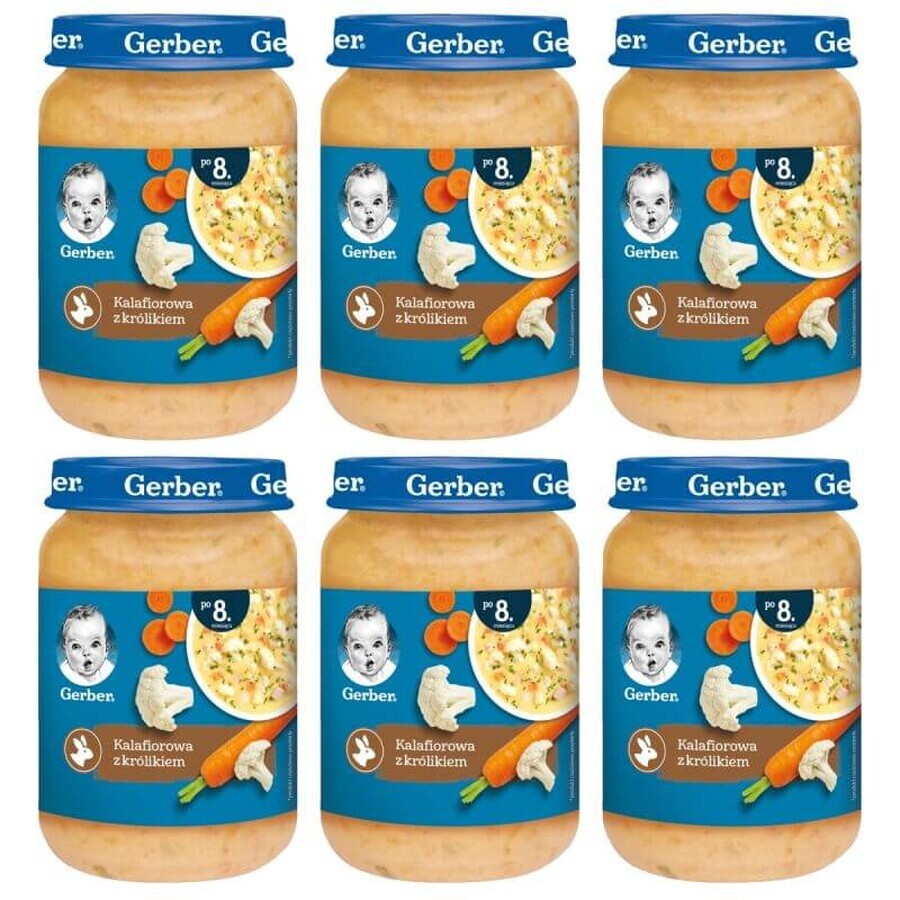 Gerber soeppakket, bloemkool met konijn, na 8 maanden, 6 x 190 g