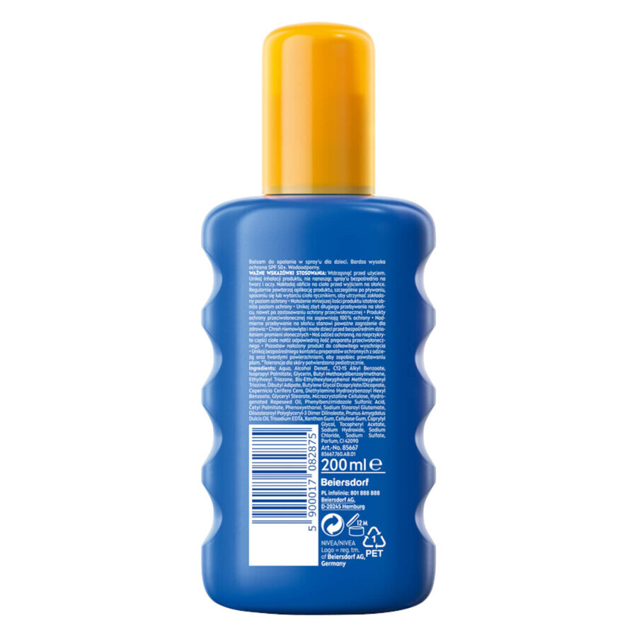 Nivea Sun Kids Protect & Care 5in1 Set, Lozione solare per bambini, SPF 50+, 200 ml + Spray solare per bambini, SPF 50+, 200 ml + secchiello di sabbia in omaggio