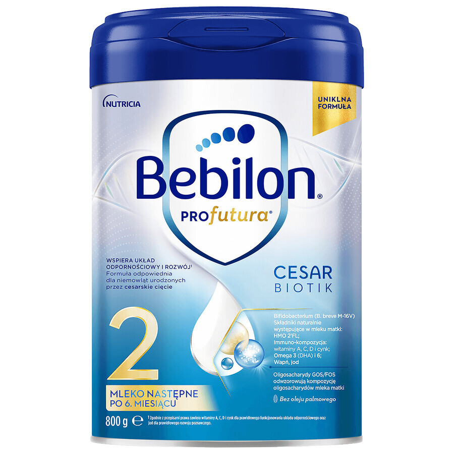 Set Bebilon Profutura Profutura CesarBiotik 2, Folgemilch, nach 6 Monaten, 3 x 800 g + Mustela Bebe Enfant, nährendes Waschgel, 300 ml gratis