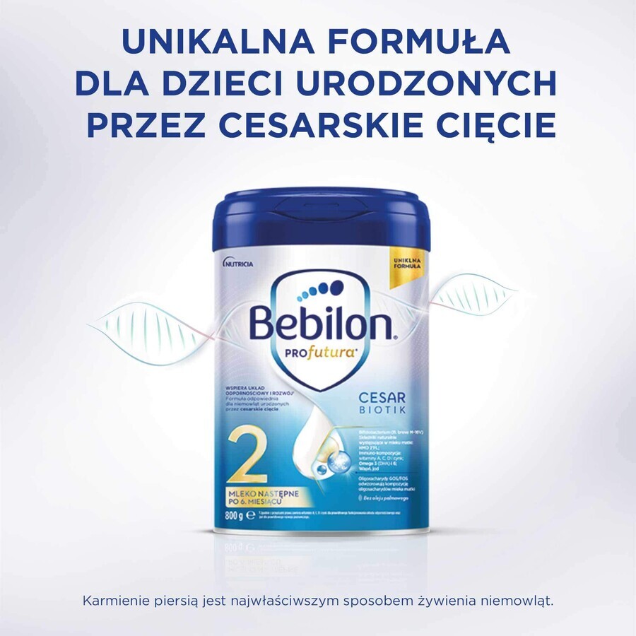 Set Bebilon Profutura Profutura CesarBiotik 2, Folgemilch, nach 6 Monaten, 3 x 800 g + Mustela Bebe Enfant, nährendes Waschgel, 300 ml gratis
