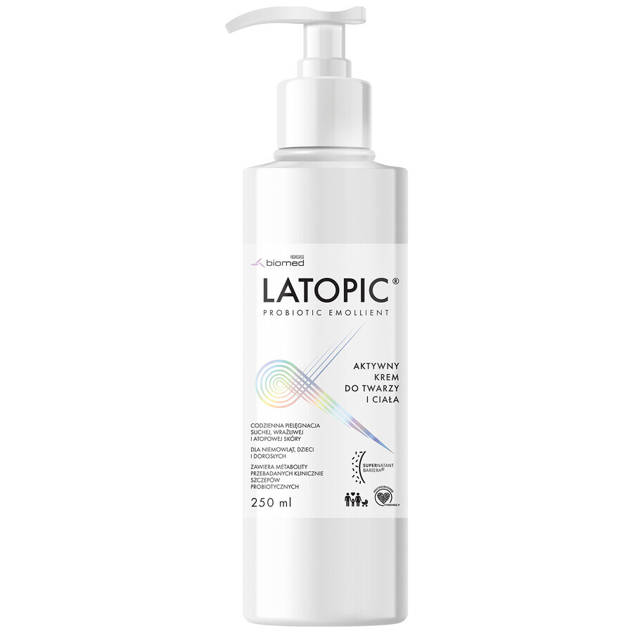 Latopic gezichts- en lichaamscrème vanaf de eerste dag van het leven, 250 ml VERONTREINIGDE VERPAKKING