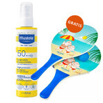 Mustela Sun Bebe Enfant-Famille, sun protection spray for face and body, SPF 50, 200 ml + free sun protection rackets