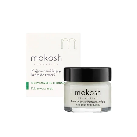 Mokosh verzachtende en hydraterende gezichtscrème, brandnetel met munt, 15 ml