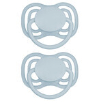Canpol Babies, siliconen fopspeen, symmetrisch, Nude, blauw, 23/227, vanaf 18 maanden, 2 stuks