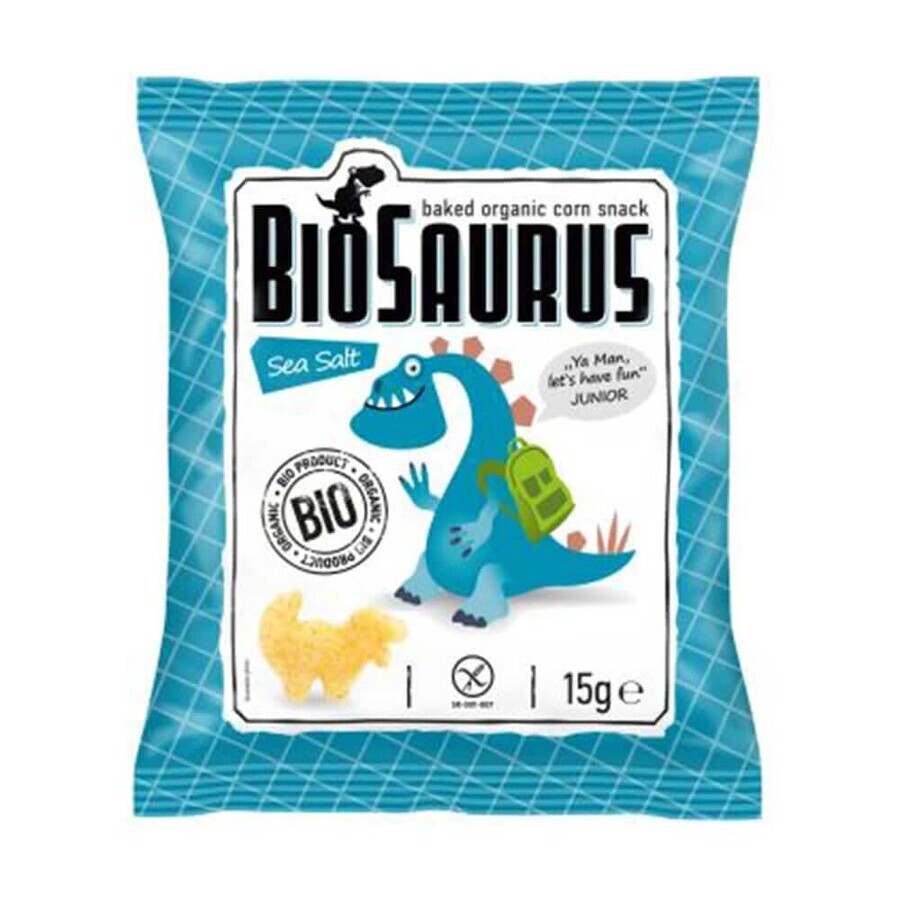 Comprar BioSaurus, Bio chips de maíz tostado con sal marina, 15 g BioSaurus, Bio chips de maíz tostado con sal marina, 15 g