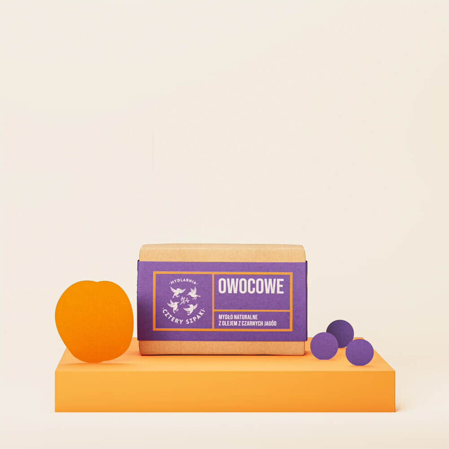 Cztery Szpaki, natuurlijke fruitzeep met zwarte bessenolie, 110 g