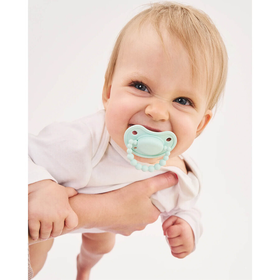 Luu Kids, ciuccio, ciuccio di posizionamento, in silicone, Vivid Mint, da 6 mesi, 1 pezzo