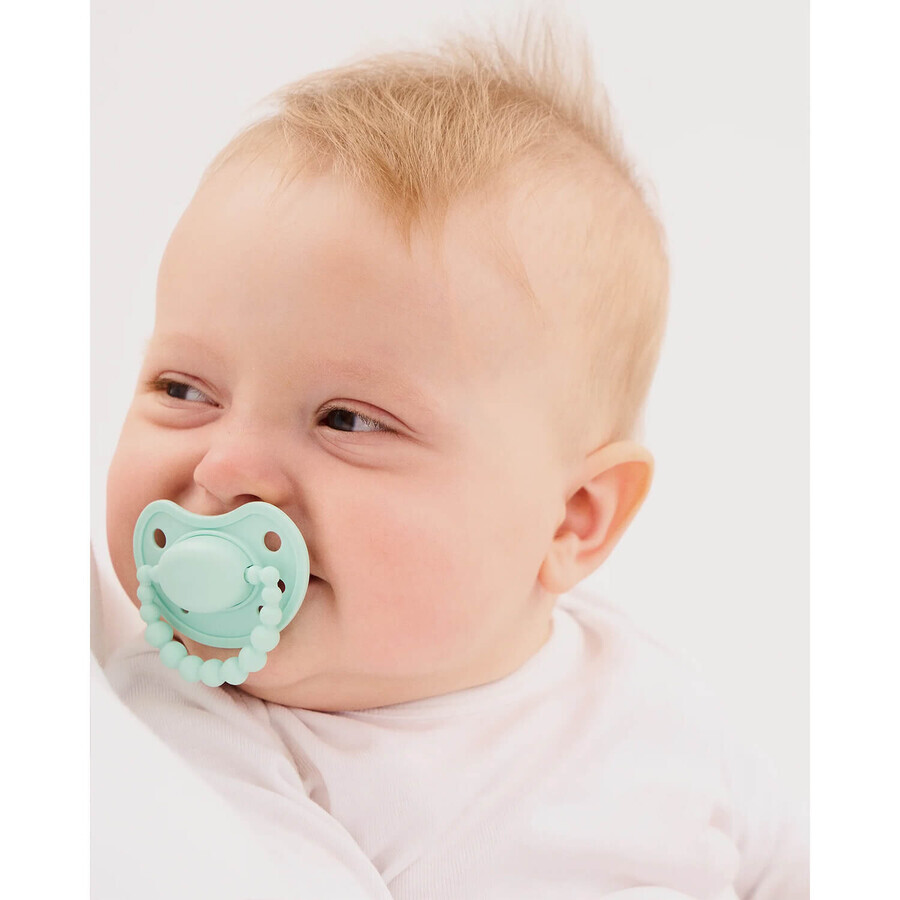Luu Kids, ciuccio, ciuccio di posizionamento, in silicone, Vivid Mint, da 6 mesi, 1 pezzo