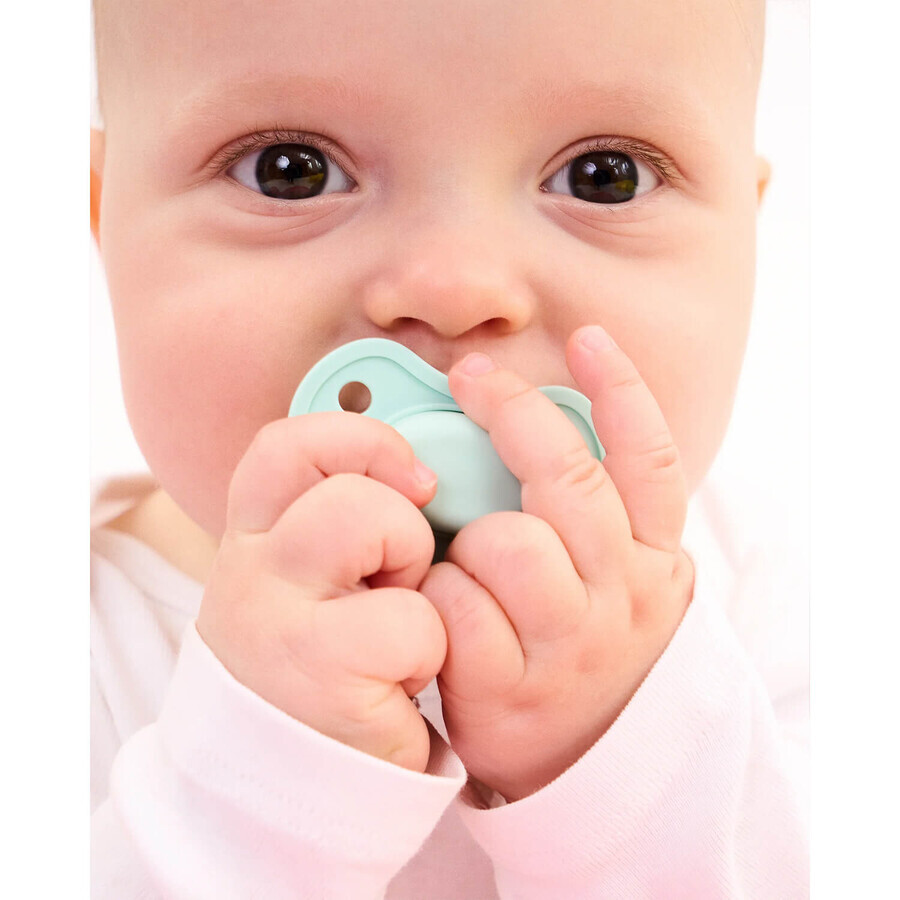 Luu Kids, ciuccio, ciuccio di posizionamento, in silicone, Vivid Mint, da 6 mesi, 1 pezzo