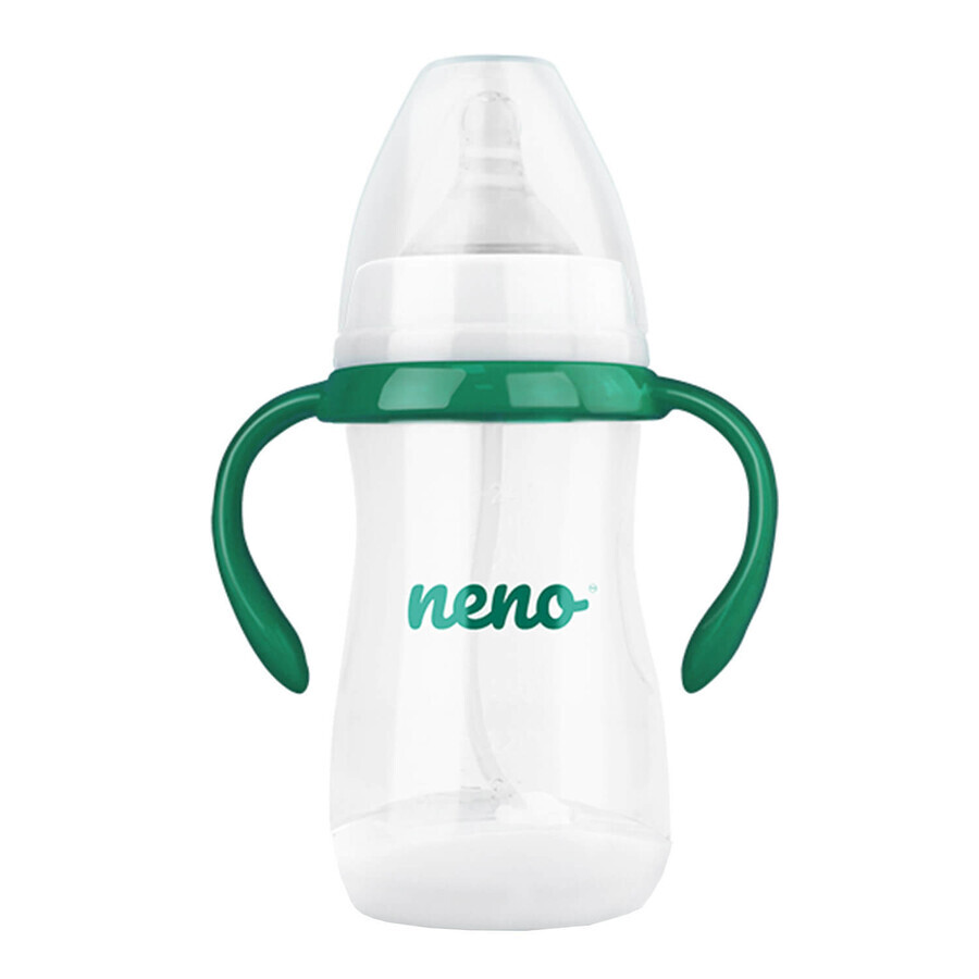 Biberón Neno, biberón anticólico para alimentar y aprender a beber, con tetina y sonda ponderada, 3-6 meses, 240 ml