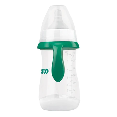 Biberón Neno, biberón anticólico para alimentar y aprender a beber, con tetina y sonda ponderada, 3-6 meses, 240 ml