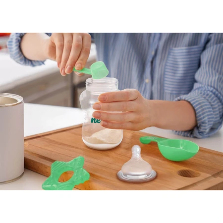 Biberón Neno, biberón anticólico para alimentar y aprender a beber, con tetina y sonda ponderada, 3-6 meses, 240 ml