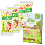 Set Crispy Natural Chrup Apple, cubetti di mela essiccata, 4 x 12 g + libro da colorare Near Nature in omaggio Set Crispy Natural Chrup Apple, cubetti di mela essiccata, 4 x 12 g + libro da colorare Near Nature in omaggio