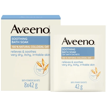 Aveeno polvo de baño calmante, 8 x 42 g