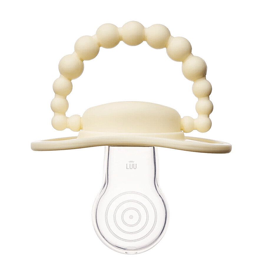 Luu Kids, chupete, posicionamiento, silicona, Creamy Lemon, 3-6 meses, 1 ud.