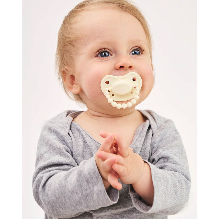 Luu Kids, chupete, posicionamiento, silicona, Creamy Lemon, 3-6 meses, 1 ud.