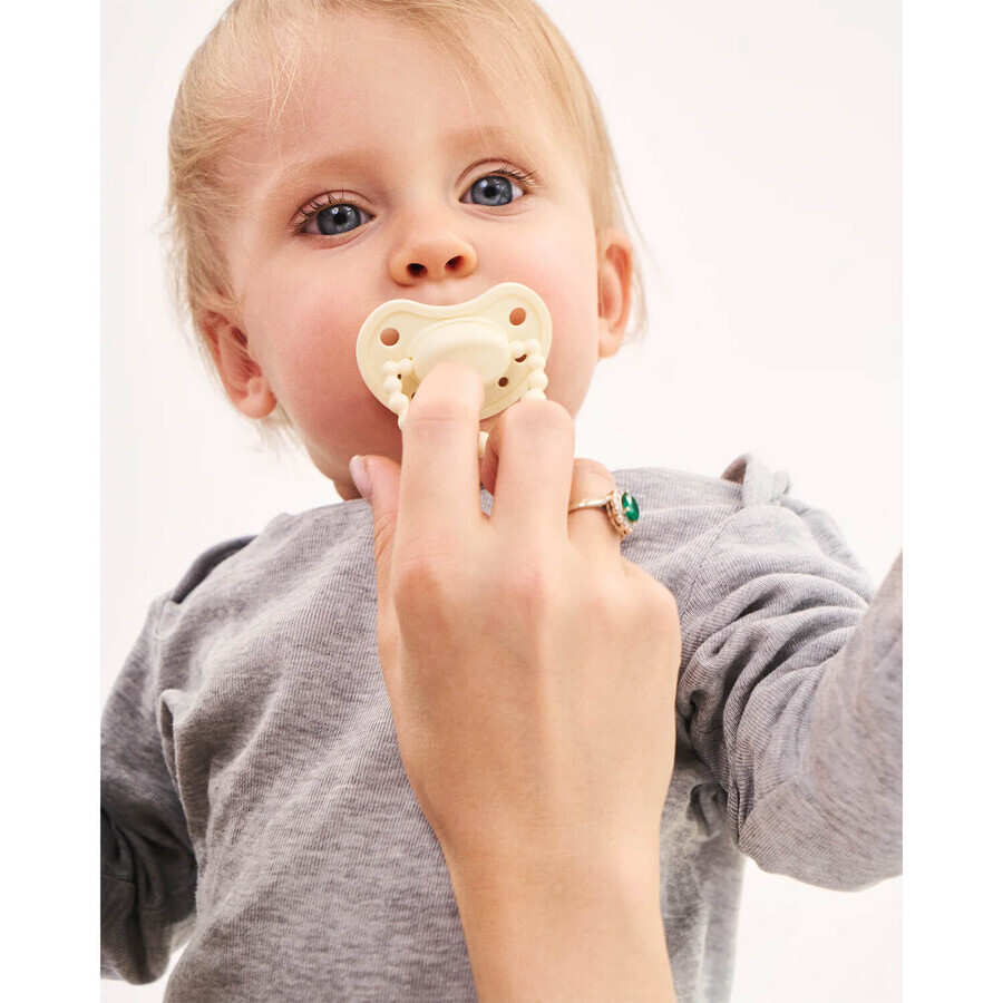 Luu Kids, chupete, posicionamiento, silicona, Creamy Lemon, 3-6 meses, 1 ud.