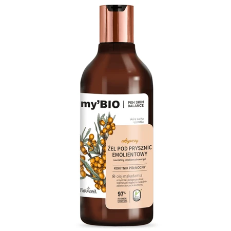 Farmona myBIO Pflegendes, geschmeidig machendes Duschgel, Nordischer Sanddorn, 500 ml
