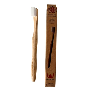 Brosse à dents en bambou Ultrasoft Nano 1000, +15 ans, blanche, Gingia