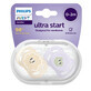 Philips Avent Ultra Start Soothers, 0-2 months, 2 pieces, Purple/Orange, Eyes, SCF075/03, Philips