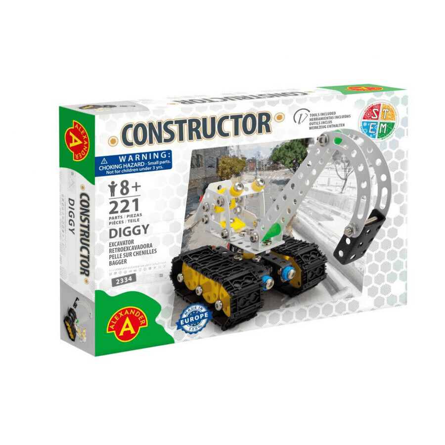 Gioco di costruzioni Diggy Digger Diggy Constructor, 221 pezzi, +8 anni, Alexander Toys