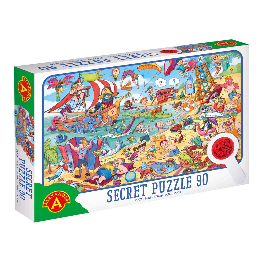 Strand Geheim Puzzel, 90 stukjes, + 4 jaar, Alexander Toys