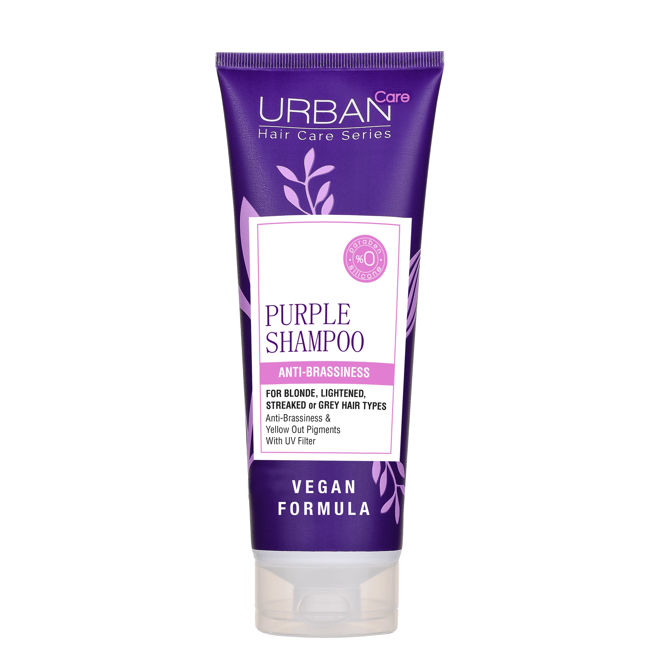 Purple shampoo without sulfates for blond hair, 250 ml, Urban Care