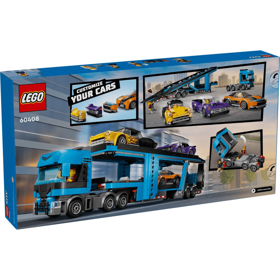 Camión transportador de coches deportivos urbanos, 7+ años, 60408, Lego