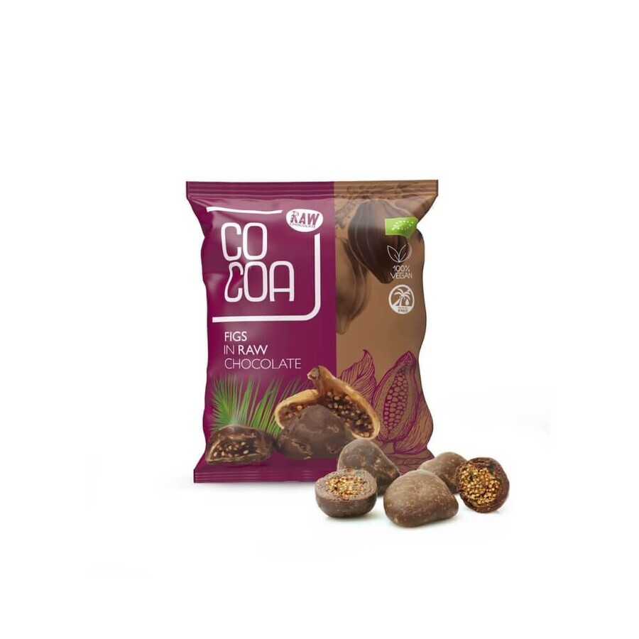 Organic Raw Vegan Figs in Chocolate, 70 g, Cocoa