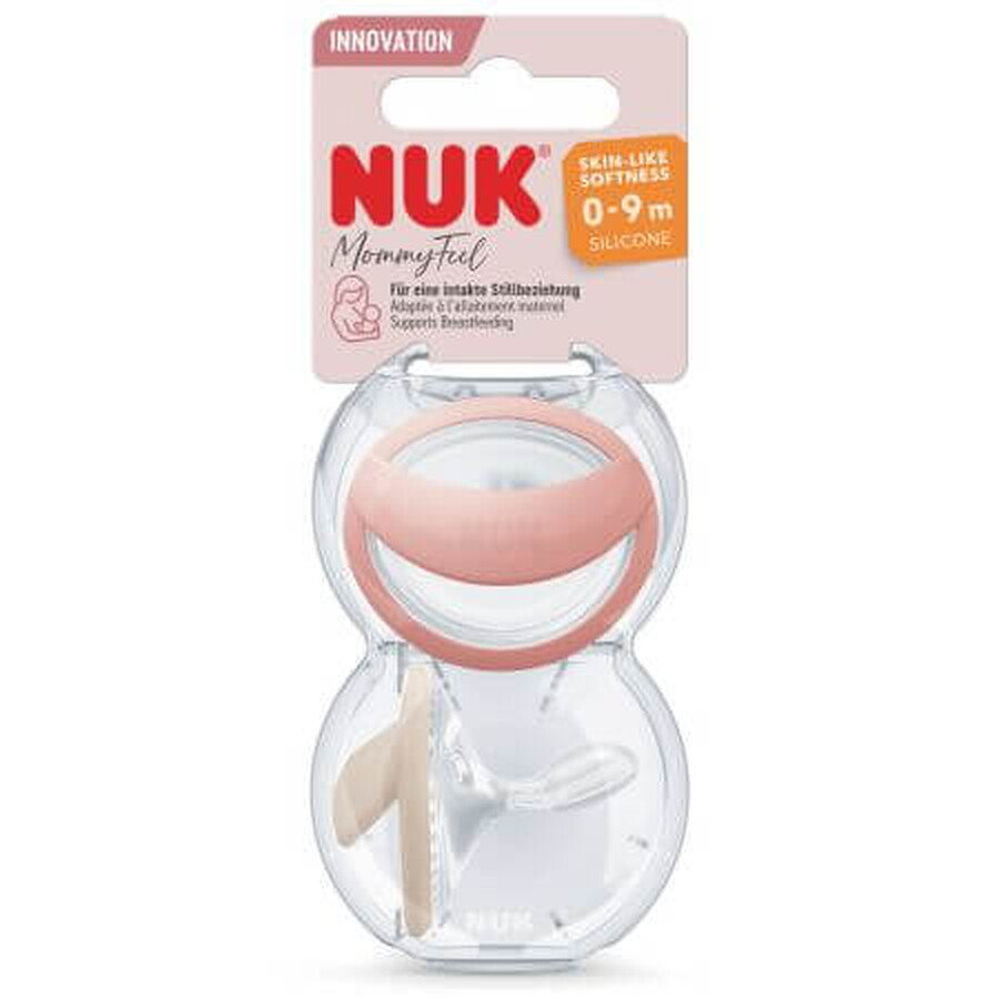 Set de 2 chupetes de silicona Mummy Feel, 0-9 meses, Rojo, Nuk