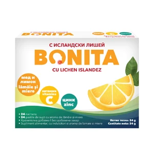 Pastilles à sucer au citron et au miel, 24 pièces, Bonita