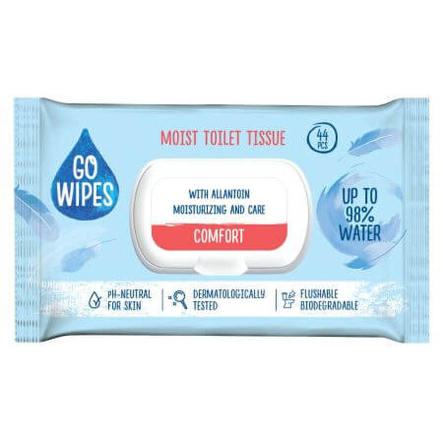 Fazzoletti igienici umidi Comfort, 44 pezzi, Go Wipes