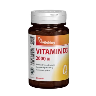 Vitamina D3, 2000 UI, 90 cápsulas, Vitaking