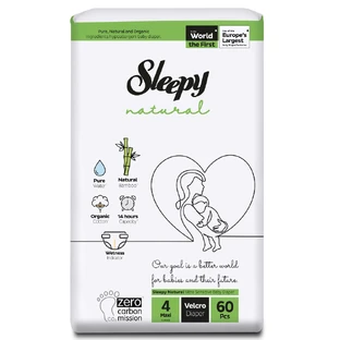 Babyluiers Naturel, Nr 4 Maxi, 7-14 kg, 60 stuks, Sleepy