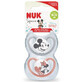 Set of 2 pacifiers with silicone teat Disney Space, 18-36 months, Mickey Mouse, Grey&amp;Roz or Grey&amp;Alb, Nuk