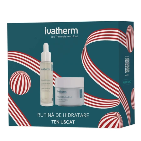 Crema Hidratante + Sérum con Péptidos y HA Aquafil Hydra Rich, 50 ml + 30 ml, Ivatherm