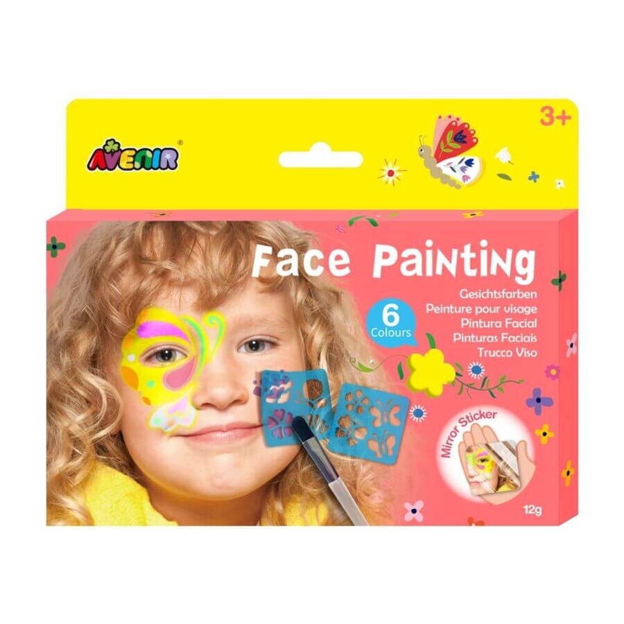 Kit per dipingere il viso con fiori e farfalle, +3 anni, Avenir