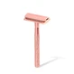 Afeitadora clásica con cuchilla de acero inoxidable color oro rosa + recambios, Meloni