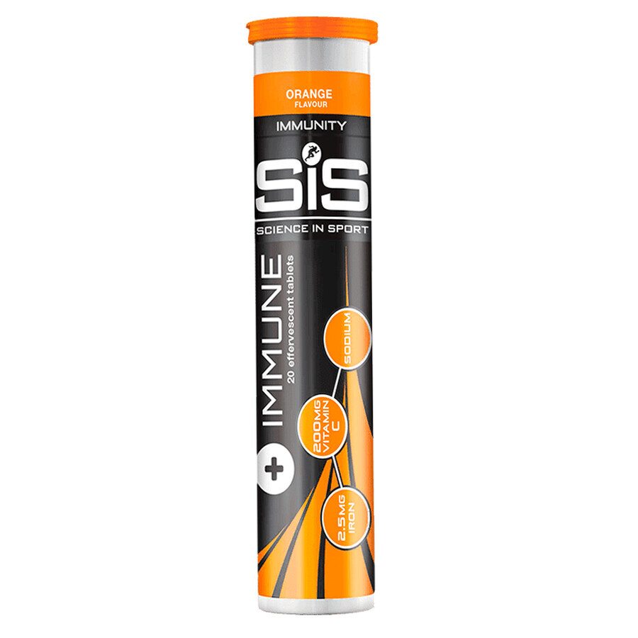 Sis Immune feuchtigkeitsspendende Brausetabletten mit Vitamin C und Eisen, 20 Tabletten, Science In Sport