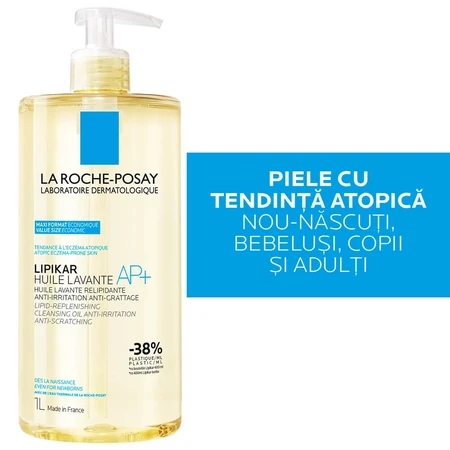 Hydraterende doucheolie AP+ Lipikar, 1 liter, La Roche-Posay