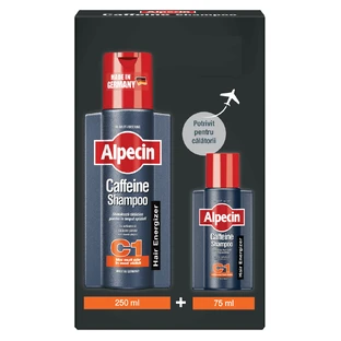 Envase Champú con cafeína para el crecimiento del cabello C1, 250 ml + 75 ml, Alpecin