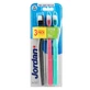 3er-Set Zahnbürsten für Erwachsene Clean Smile, Medium, Multicolour, Jordan