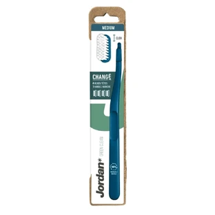 Cepillo de dientes para adultos con 4 cabezales intercambiables Green Clean, Medium, Jordan