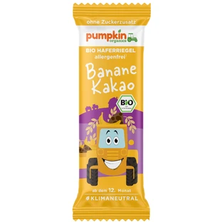 Organic oat bar with banana and cocoa, +12 months, 20 g