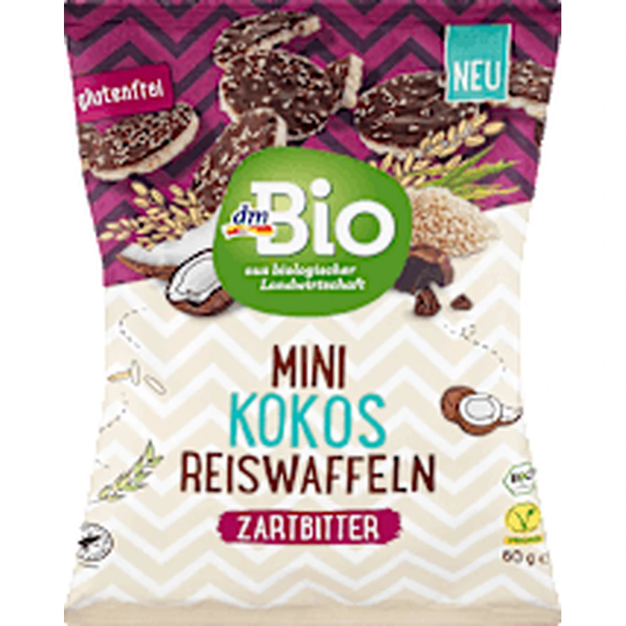 dmBio Mini-Reis-Crispies mit dunkler Schokolade, 60 g